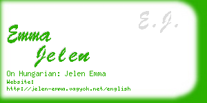 emma jelen business card